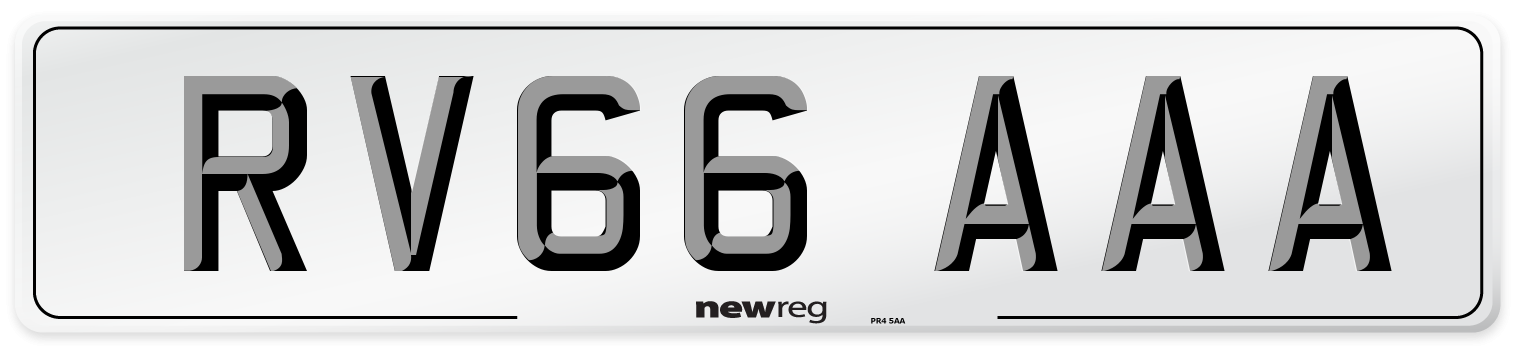 RV66 AAA Number Plate from New Reg